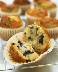 Enjoy a new treat by deep frying blueberry muffin batter.