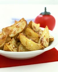 Batter gives potato wedges crunch and flavor.