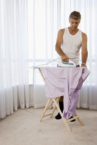 Fabric stiffener is also used to iron button-down shirts.