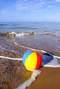 Beach balls usually feature three to six different colors.