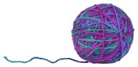 Knit a small ball with worsted weight yarn.