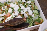 Salads are reliable options for vegans at restaurants that cater to meat eaters.