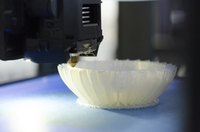 Industrial 3D printers can produce several objects at once.