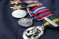 Strip of military medals.