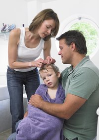 Inspect the bedroom of the person infected for evidence of lice.