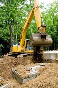 A leaching bed disperses wastewater after it exits the septic tank.