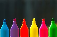 The ink from two different fabric pens can be blened to create new colors.