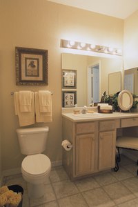 It's important to measure the space above your bathroom mirror to ensure a proper fit.