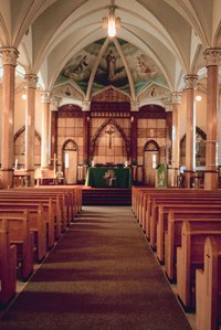 Make a church lap cover using craft supplies.