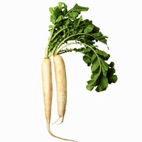 Grated daikon radish is used as a garnish for sashimi.