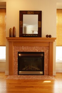 Many prefab fireplaces have a simple three-wood facing you can easily remove.
