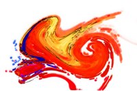 Polish nails with marbled design using water.