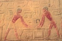 This is a fine example of an Egyptian relief painting.