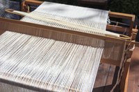 An old loom used to make homespun fabric.