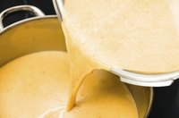 Close-up of turkey gravy being made