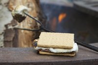 The heat from a toasted marshmallow softens chocolate but doesn't completely melt it.