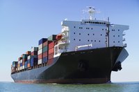 Cargo ship loaded with containers.