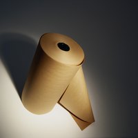 Brown packing paper can be made into a life-size tree trunk.
