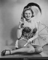 A corset and feathers are an essential part of a saloon girl costume.