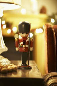 Make a life-size nutcracker decoration out of flower pots.