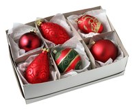 Box dividers can help you organize objects like Christmas ornaments.