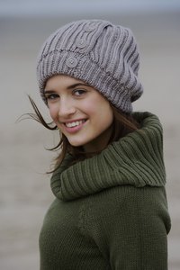 Make a loose fitting knit hat to keep you warm.