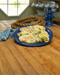 Halibut fillet portions are boneless and convenient.