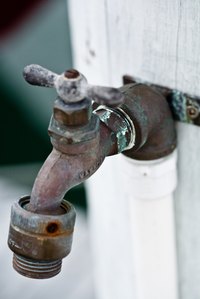 An outside spigot can potentially freeze in the winter.