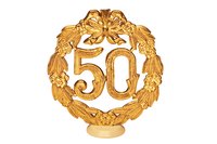 Celebrate a 50th wedding anniversary with a special picture.