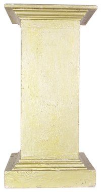 A faux column against a wall gives the appearance of structural stability.