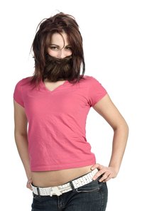 Fake beards in a variety of materials are easy to find.
