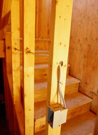 Pine studs bear weight with the grain of the wood.