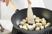 Avoid overcrowding the pan to sear the outside of the tofu.