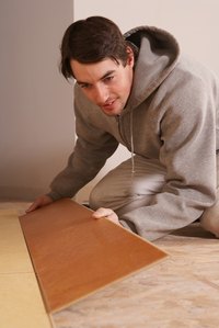 Laminate flooring snaps together easily.