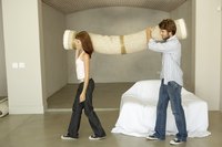 Paint a room before installing carpet to prevent damage to the carpet.