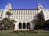 Luxury hotel with garden.