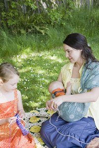 Teach a child to knit her own stuffed toys.