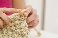 Large knitting needles areused for large projects