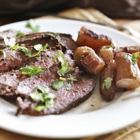 Thinly slicing flank steak helps keep it tender.