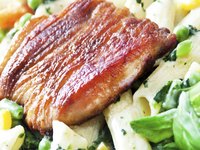 Seared turkey cutlets blend deliciously with creamy pasta dishes.