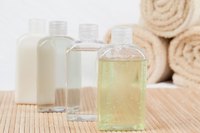 Suds up with shower gel.