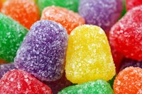 Gumdrops make colorful Christmas decorations.