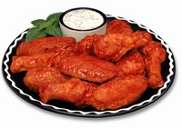 Bleu cheese dip is a favorite accompaniment for hot wings.