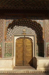 Double doors expand and contract with changes in temperature.