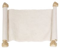 Make a fabric scroll using basic craft materials.