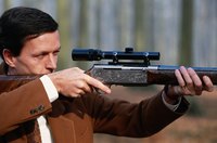 The butt of a rifle can push against your shoulder.