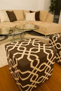 Pouf ottoman fabric can match or contrast the other furniture in your seating area.