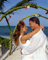 Making your own wedding arch adds a personal touch.