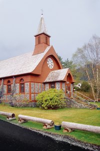 A hand crafted miniature church makes a great Christmas gift.