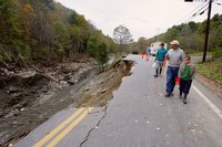 This large municipal culvert could not handle the power of raging floodwater.